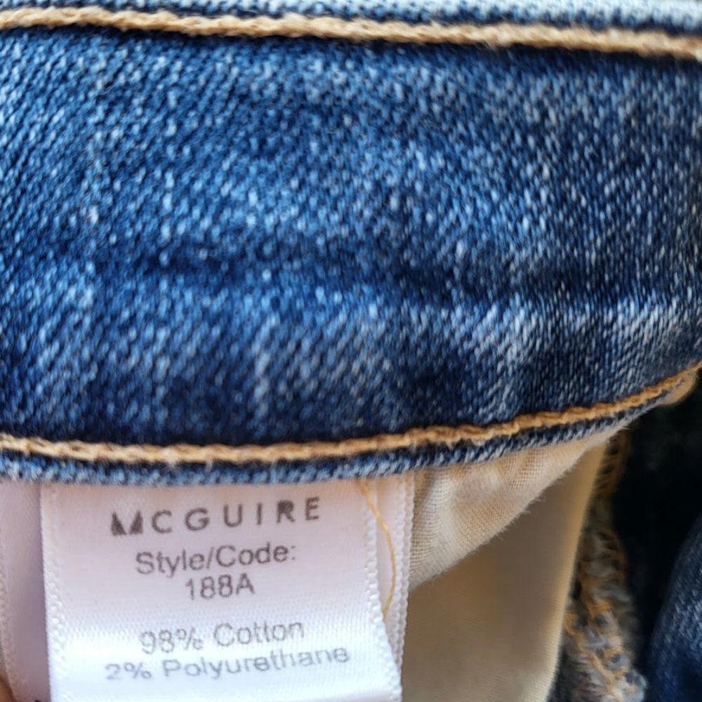 Mcguire Cutoff Shorts Distressed Button Fly Denim Medium Wash Blue Size 25 - Picture 6 of 6